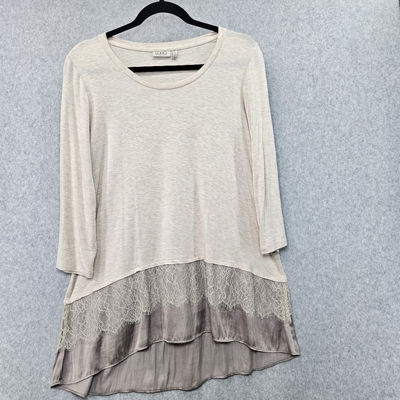 LOGO by Lori Goldstein Tops - LOGO by Lori Goldstein Long Sleeve Layered Tunic Top‎ Size MP